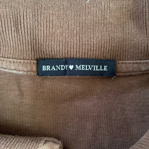 Brandy Melville Colleen Brown Collar Top - One Size - Picture 2 of 4
